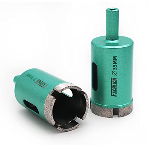 FACHLICH Diamantbohrer Fliesenbohrer 35mm 2 Stücke Lochsäge Nassbohrlochsäge Rundschaft für Marmor,Granit,Fliesen