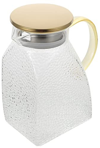 TOPBATHY Plaza de Vidrio Jarra de Agua Pote con Tapa Hot Hot Water Pitcher Jarra de Jarra Jarra Helada Tea Pitcher Resistente Calor Borosilicato Juguete de Vidrio para Jugo Coffee
