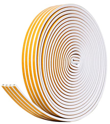 AiQInu Burlete para Puerta Ventana, Tira de Sellado Junta de 30m / 98.4ft Goma Espuma Burlete Adhesivo para Anti Frío, Aislante,Ruido y Colisión