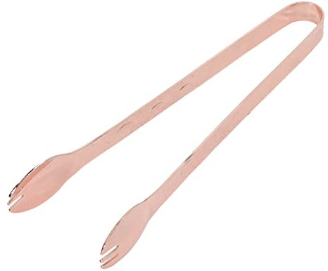 Stainless Steel Ice Tongs, Kitchen Tongs Utensils Food Tongs Mini Sugar Tongs Appetizers Tongs with Sawteeth for Ice Bucket Ice Sugar Cubes Coffee Bar Food Serving(Rose Gold)