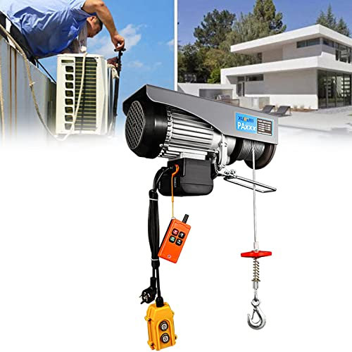 URJWAN Mini Palan de Levage Électrique Télécommandé sans Fil, Petite Grue Domestique 220 V, Élévateur à Câble Électrique 510 W, Treuil Électrique avec Frein Automatique,120KG/20M