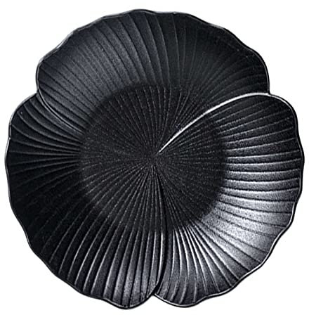 BOSUGE Cuenco De Ensaladera De Cerámica Grande, Cuenco De Ensaladera De Pasta Apilable De 35 Oz Colorido, Plato De Ensalada para Servir-negro-25cm