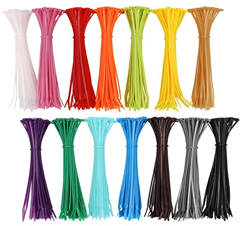 700 farbige Kabelbinder 100mm - Hohe Qualität Starke Nylon Zip - Mehrfarbiges Set - UV-Beständig