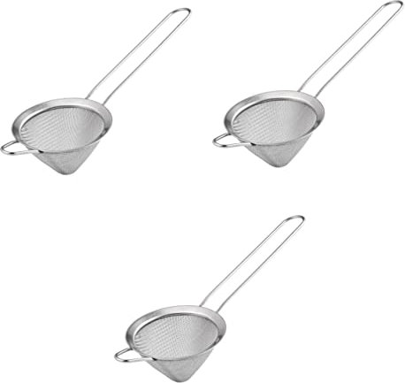 ULTECHNOVO 3 Piezas Filtro De Hielo Doble Europeo Colador De Malla Fina De Acero Inoxidable Colador De Cóctel De Acero Inoxidable Bien Chinos Deslizarse a Través De La Red Estilo Europeo