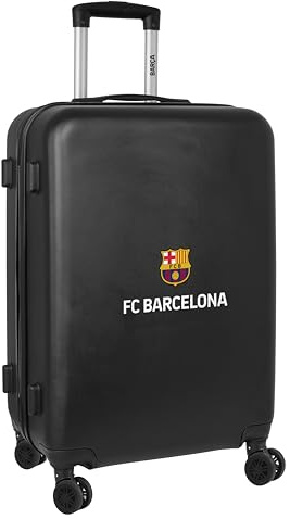 F.C. Barcelona 3ª EQUIPACIÓN - Trolley de Cabina 24 Pulgadas, Maleta con Ruedas, Candado de Seguridad, Maleta Ligera, 40x26x63 cm, Color Negro