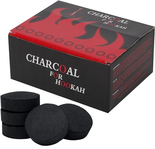 Glamified Shisha Hookah Charcoal Intense Shish Bahkoor Instant Light Premium Quick Lighting… (1 Box (100 Dishes))
