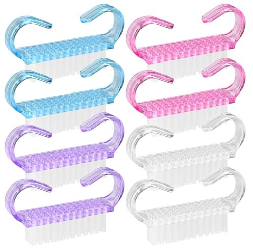 BHIPKOT 8 Pezzi Spazzola per Unghie, Spazzola per Pulizia Unghie, Peeling per Unghie, Manicure, Pedicure, Strumento per Pulizia Unghie e Dita, per Uso Domestico e Giardino