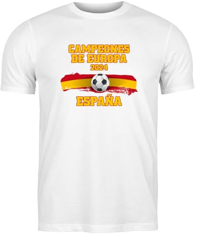 lepni.me Camiseta de Fútbol de España para Hombre | Bandera Española, Insignia | Copa del Mundo 2022 Campeones de la Eurocopa 2024 Mayores fanáticos (3XL Blanco Multicolor)