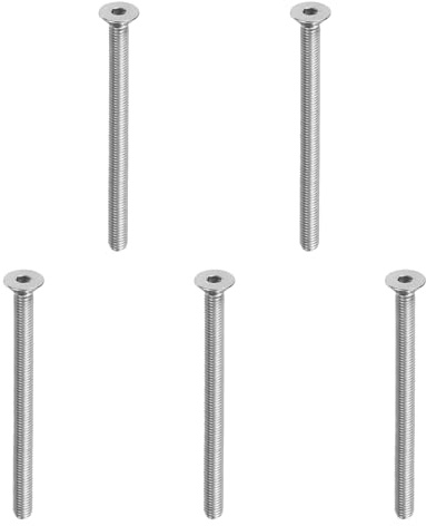 PATIKIL Tornillos de Cabeza Plana M8 x 100mm, 5Pcs Tornillos de Acero Inoxidable 304 de 18-8, Pernos Avellanados Hexagonales de Nivel Resistencia 6.8