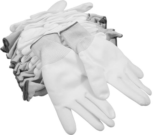 LAPYAPPE 12 Stück Fingerhandschuhe Mit Polyesterbeschichtung Vlies Griff Fingerlos Elektrikerhandschuhe Handschuhe Für Strickmaschinen Handschuhe Trainieren Gebrauchshandschuhe Grey