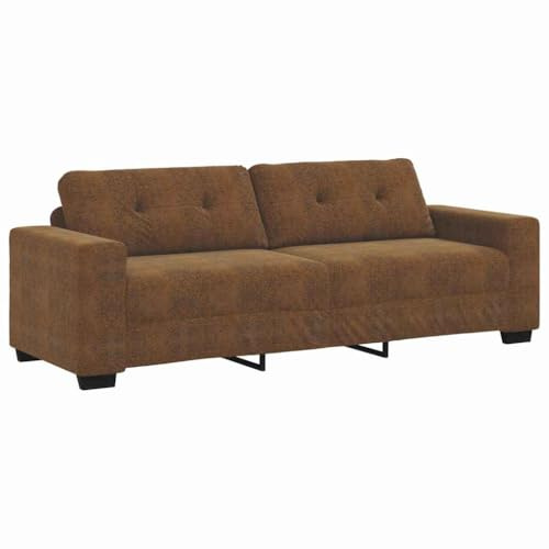 vidaXL Sofa mit Kissen Braun Kunstleder & Holz, Stilvolles rechteckiges Sofa, gemütliche Couch fürs Wohnzimmer, Moderne Sitzlösungen für drinnen, vielseitige Stile.