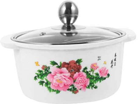 FUNOMOCYA Pentola Per Zuppa Piccola in Acciaio Inox Con Rivestimento Antiustione, Fondo Uniforme Per Cottura, Per Uso Singolo Domestico Con Coperchio