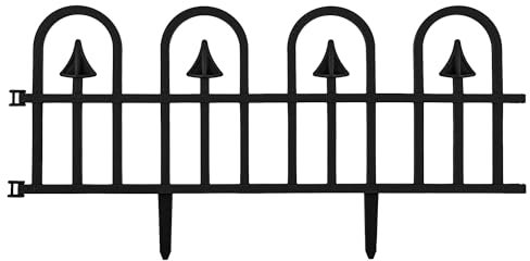 Recinzione da giardino piccola recinzione bordo palizzata recinzione decorativa nera 2,3 mb decorazione giardino disposizione fiori piante plastica elegante semplice montaggio modulare flessibile