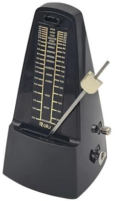 NALU Metronome - Classic Mechanical Wind-Up Design with Bell for Piano, Guitar, Violin & All Instruments (N-Black)