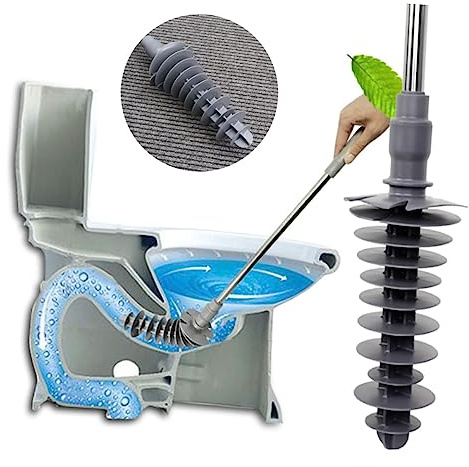 FOMIYES Sturalavandino WC Flessibile Pistone con Testa Plastica Ergonomica Design Salva-Spazio con Appendibile per Sbloccare Sifoni e Scarichi Intasati in Bagno