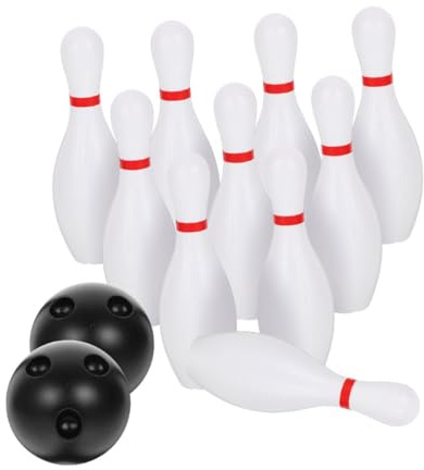 Abaodam Kinder-Bowling-Set für Kleinkinder, 10 Pins und 2 Bälle, Indoor-Outdoor-Sportspiel, stabiler Kunststoff, lustiges Bowling-Spielzeug für Kinder im Alter von 3–6 Jahren