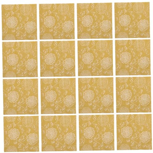 ERINGOGO 40stücke Papierservietten mit Floral Bedrucktem Rosenmuster Goldfarben für Getränke Mittag und Abendessen als Hochzeitsservietten und Geburtstagsservietten