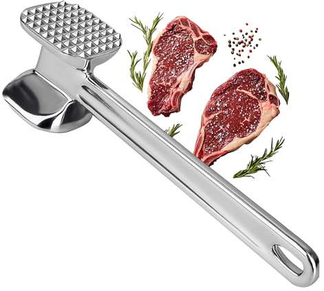 Gigzo Land Metal Meat Tenderiser Hammer, Double-Headed Design, Resistant to Rust and Corrosion, Long-Lasting Use, Enhanced Flavour and Texture in Every Dish (1 PCS)