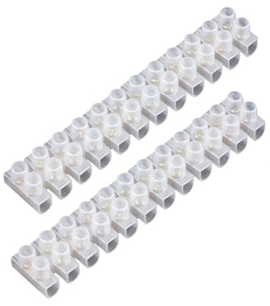 2 PCS 30A Electrical Connector, 30 Amp 12 Way Terminal Block, Dual Row Electric Connectors for Wiring, Electric Wire Chocolate Chock Blocks Connecting for Wiring Cable