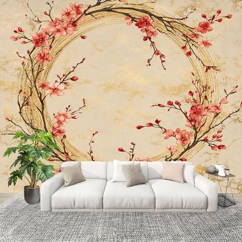 Mural Papel Pintado 3D 400x280cm Arte De Recorte De Papel Para Ventanas Fotomurales Tejido No Tejido Antiarrugas Póster Beige Murales Fotográfico Moderno Decoración de Paredes