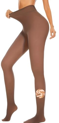 AOWVUTS Collant Termici Donna Calze Termiche Invernali Collant Fodera Felpati in Pile Traslucidi Finti Leggings Termici Vita Alta Elasticizzati Calzamaglia Termica Spessa e Calda