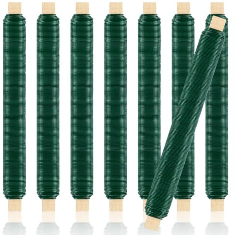 Pesutei 8x Bindedraht Grün, 0,65mm X 35M Blumendraht | Fixieren von Blumen und Pflanzen