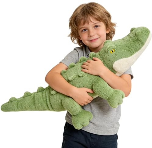 Generisch Kuscheltier Krokodil Groß Krokodil Stofftier Riesen Kawaii Plüschtier Spielzeug Kissen zum Kuscheln & Spielen Plüschpuppen Geschenk für Kinder (55 cm)
