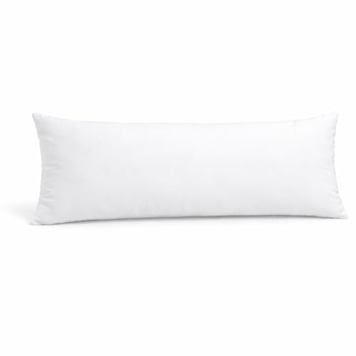 Fabornus 14 x 36 Inch Rectangular Throw Pillow Insert – Supportive Polyester Filled Cushion for Lumbar, Bench and Decorative Covers