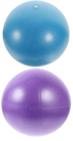 Veemoon 2 Kleine Gymnastikbälle aus PVC mit Pumpe rutschfeste Yogabälle für Pilates Gleichgewichtstraining und Rumpfmuskulatur Fitnessbälle für Indoor Übungen Fitnesszubehör in Blau