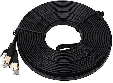 Aumotop Cable de Red CAT7 de 10 Gigabit Alta Velocidad, Material PVC 10m, Cobre Libre Oxígeno para Accesorios Escritorio/portátil
