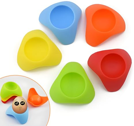 SwirlColor Eierbecher Halter Rack Silikon Eierbecher Stapelbar Ostern Bunt Design (Packung à 5)