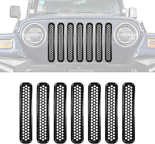 Griglie a rete per radiatore, nero opaco, 7 pz.