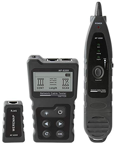 Netzwerkkabeltester NF-8209 Draht-Tracker Netzwerkwerkzeug Scan-Kabel Wiremap Tester CAT5 CAT6 Kabellängenmessung, PoE Testing, NCV Funktion
