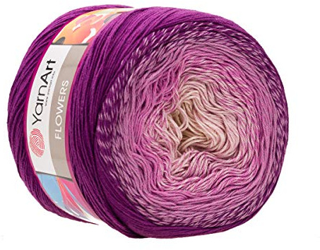 Yarn Art YarnArt - Hilo de flores 55% algodón, 45% acrílico, 250 g, 1094 yardas, hilo de algodón multicolor, hilo de ganchillo arcoíris, primavera y verano, 1 madeja deportiva fina (290)