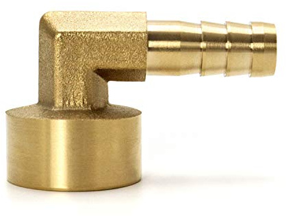 QWORK Codo de 90 Grados Acople de Latón,10mm x G1/2, 2 Piezas