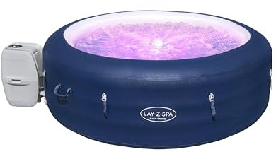 Lay-Z-Spa Saint Tropez Hot Tub with 120 Airjet Massage System with Floating LED light. Includes optional Wi-Fi control with Alexa & Google Assistant. 4-6 Person, exclusive to Amazon