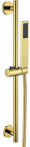 GLYYRLR Brausestange, Duschstange 304 Edelstahl Brausestange Verstellbar Duschkopf Stange Wandstange Brausestangenset mit 1.5M Brauseschlauch und Verstellbarer Ständer,Titanium Gold