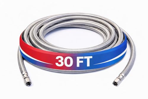 Tubo flessibile lungo per frigorifero (9,2 m) – universale per tutte le marche di frigoriferi – Icemaker Water Supply Line – Connessioni ¼ x ¼ – Tubo di alimentazione frigorifero per ghiaccio e