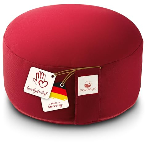 Navango® Cuscino Meditazione Zafu Zen | Cuscino Rotondo Yoga | Altezza seduta 15 cm, Imbottitura 100% Pula di Farro | Cuscino da Pavimento | Rivestimento in Cotone Lavabile | Cuscino Yoga Meditazione