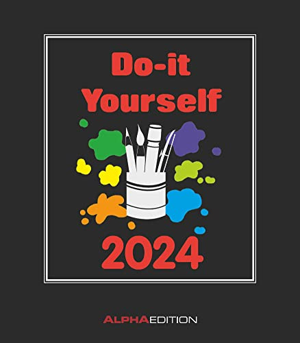 Alpha Edition Do-it Yourself Bastelkalender 2024, DIY, im Format11,3 x 49,5 cm, schwarz, Monatskalender, Bastelkalender zum Selbstgestalten
