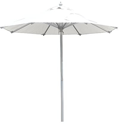 LOERSS Patio Regenschirm, Outdoor Regenschirm Baldachin, Canopy Markt Regenschirm, Outdoor Tischschirm, Aluminium Markt Regenschirm, 8 robuste Stahlrippen, Beige