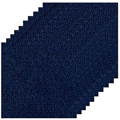 Pack of 10 Self-Adhesive Striped Carpet Tiles, Non-Slip with Washable, Durable, Wear-Resistant, for Office, Office, Bedroom, Living Room, Bathroom, Kitchen (Blue-30 x 30 cm)