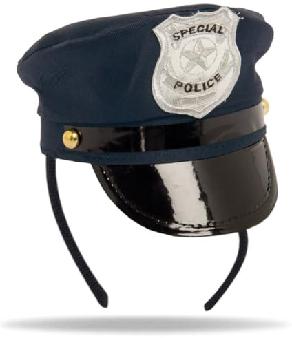 Hatstar Mini Polizei Mütze Hut Haarreif | Police Accessoire | Kostüm Kopfbedeckung | für Karneval, Fasching und Halloween