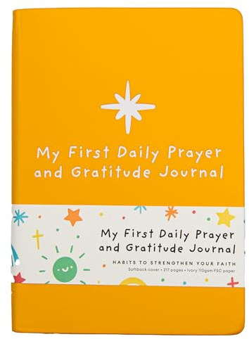 Christian Journal Co Barnens dagliga bön & tacksamhetsdagbok - 6 månader/215 sida | Odaterad design | Första religiösa dagboken | Hjälper till att växa tro, goda vanor & positivitet | Fantastisk