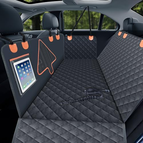 JASKFG Dog Car Seat Cover,Back Seat Cover for Dogs,Durable Scratch Proof and Waterproof Pet for Limousine/Family Car/Suv/Pickup(Black,132x144cm)