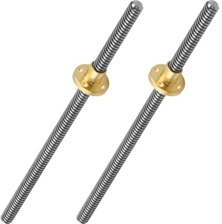 2-Stück Trapezgewindespindel, Überwurfmutter mit Acme-Gewinde für die Z-Achsen-Steuerung von 3D-Druckern und CNC-Maschinen-200mm