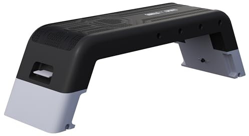 GORILLA SPORTS® Aerobic Deck - Multifunktional, Verstellbar, Rutschfest, bis 200 kg Belastbar, Kunstoff, Gummi, Schwarz - Fitness Stepper, Step Brett für Home Gym