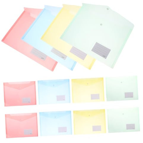 VILLCASE 20stücke Druckknopf-dokumententaschen Transparente Aktenhüllen Format Mit Etikettentasche Plastikordner Für Schrank Und Büro Reißfeste Plastikhüllen Für Dokumente