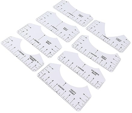 Zisemeil T-Shirt-Linealführungsset mit 8 Langlebigen PVC-Ausrichtungswerkzeugen für die Präzise Designzentrierung in Bekleidungsgeschäften