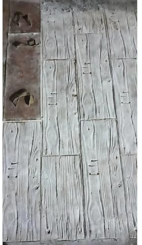 Nahtlose Betonstempel-Strukturmatte für Holzböden, Polyurethan-Betonstrukturmatte, Dekor-Wand-Boden-Zement-Stempelkissen, 7 natürliche Holzmaserungen (20 x 120 cm (7 7/8 x 47 1/4)) (20 x 60 cm
